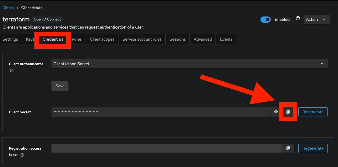 keycloak-master-realm-client-details-terraform-credentials